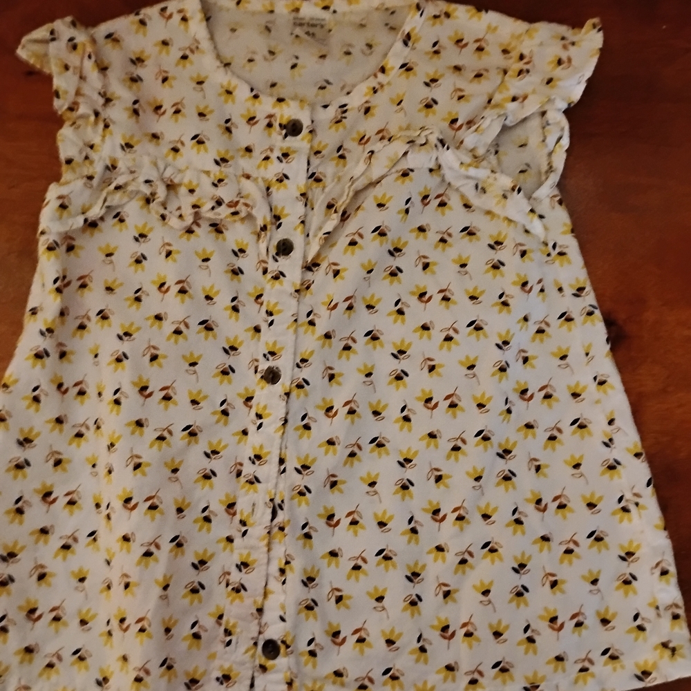 Floral Kids Top - Yellow and White